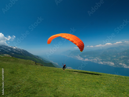 South Tirol Paragliding training above the Monte Baldo peak 
