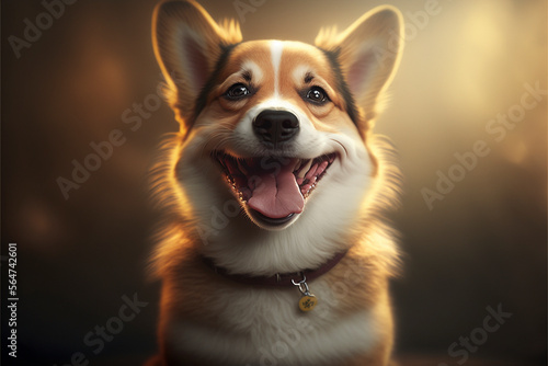 Funny cute dog smiling made with generative Ai - Animal, Smiling