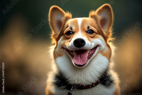Funny cute dog smiling made with generative Ai - Animal, Smiling