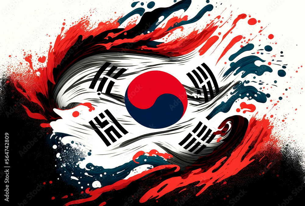 south korea flag waving, generate ai Stock Illustration Adobe Stock