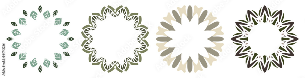 Hand drawn set of decorative round frames for design with floral ornaments. Circle mandala frame. Templates for printing postcards, invitations, books, textiles, yoga, invitation, graphic design Hand drawn set of decorative round frames for design with floral ornaments. Circle mandala frame. Templates for printing postcards, invitations, books, textiles, yoga, invitation, graphic design
