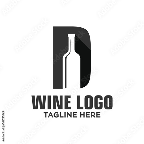 Letter D Wine Logo Design Template Inspiration, Vector Illustration.