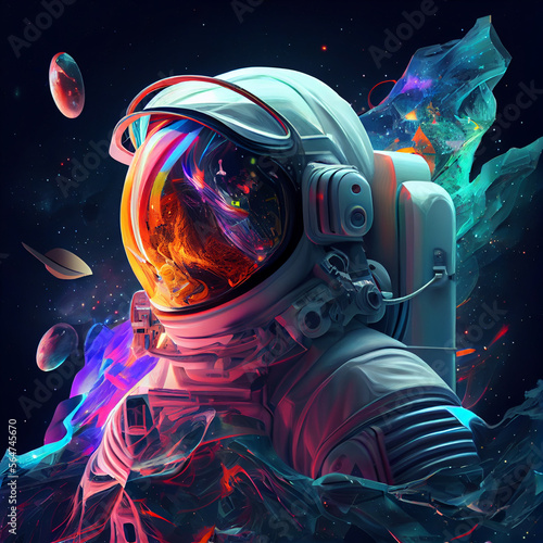 Beautiful abstract illustrations Astronaut and star  on a background.  photo