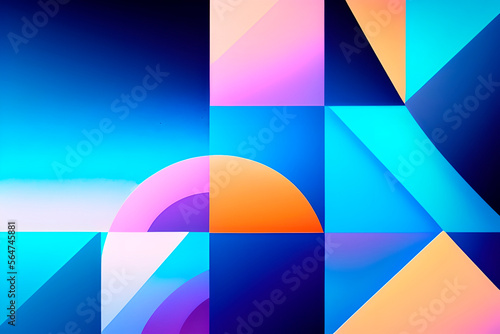 Desktop wallpaper, geometric game design. colorful and bright
