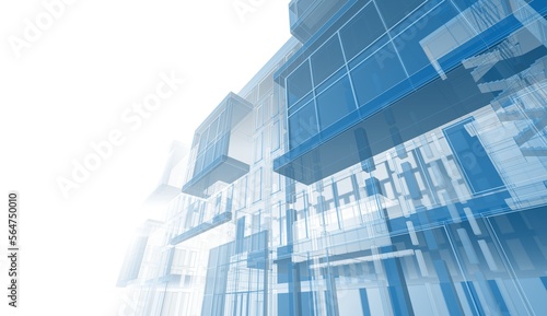 Abstract architecture background 3d illustration