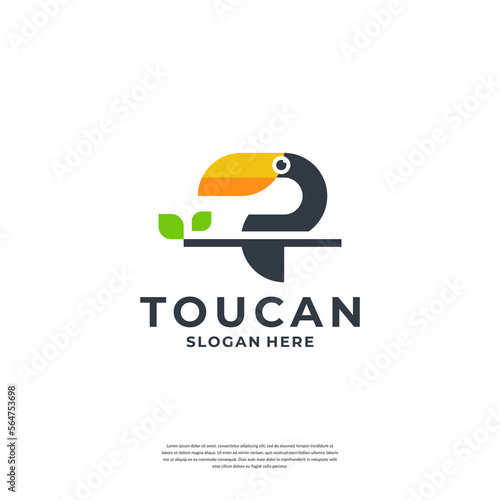 Creative toucan bird logo design template