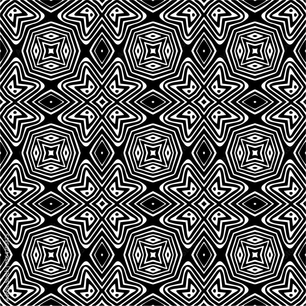 Vector pattern in geometric ornamental style. Black and white color. Simple geo all over print block for apparel textile, ladies dress, fashion garment, digital wall paper. Vector pattern in geometric ornamental style. Black and white color. Simple geo all over print block for apparel textile, ladies dress, fashion garment, digital wall paper.