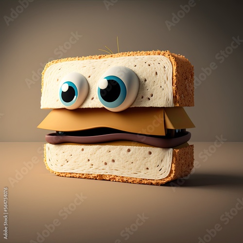 Cute Cartoon Sandwich Chara...