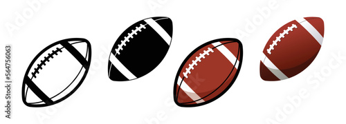Wallpaper Mural simple american football gridiron ball set of 4 Torontodigital.ca