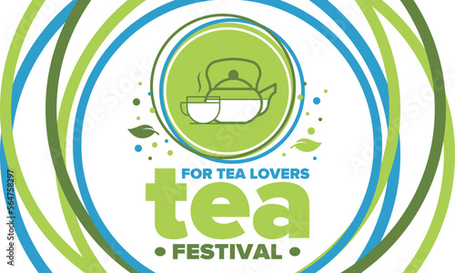 Tea Festival. For tea lovers. Event for professionals in the tea industry. Tea ceremony. Delicious leaf tea. Cafes and restaurants. Trainings for baristas from staff schools. Creative Illustration