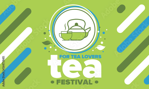 Tea Festival. For tea lovers. Event for professionals in the tea industry. Tea ceremony. Delicious leaf tea. Cafes and restaurants. Trainings for baristas from staff schools. Creative Illustration