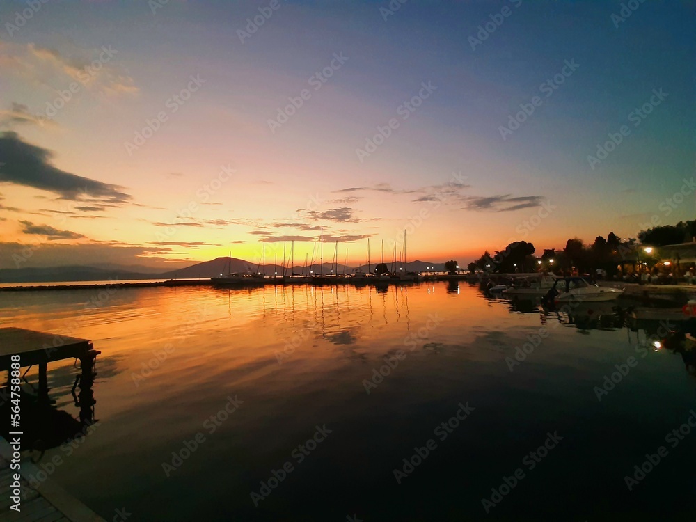 sunset over the lake