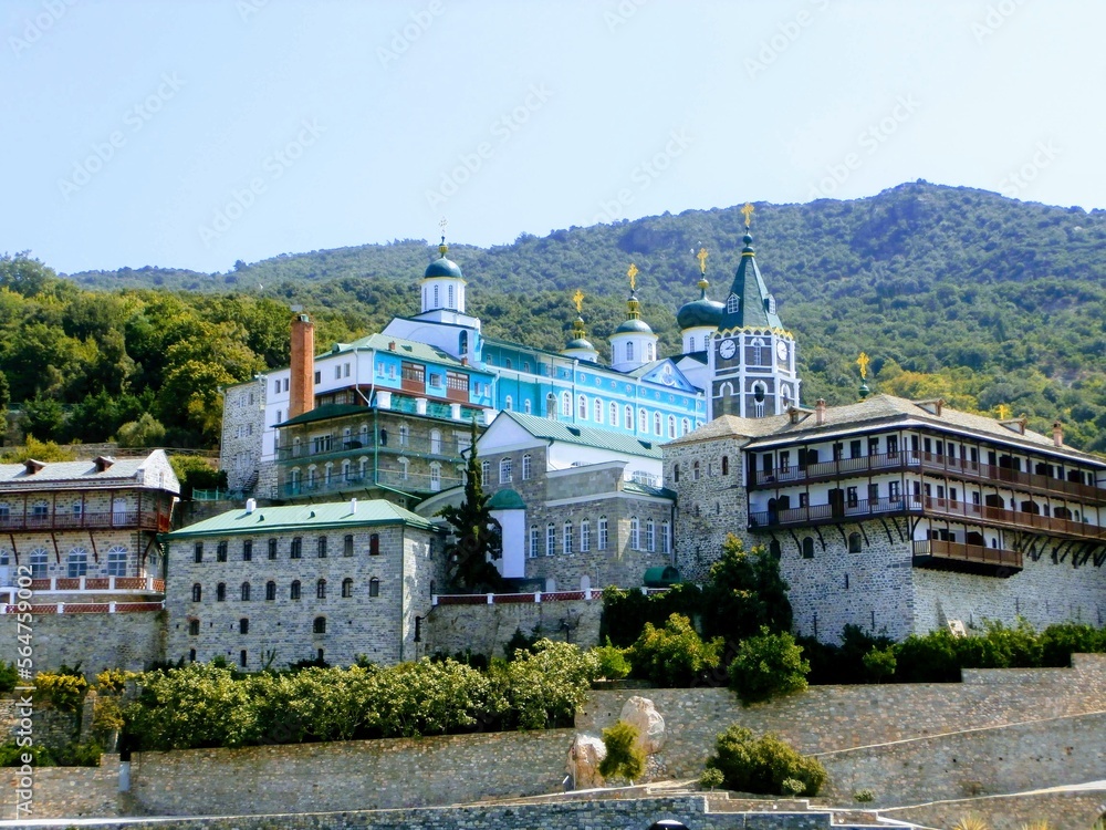 Hagion Oros monastery on hill