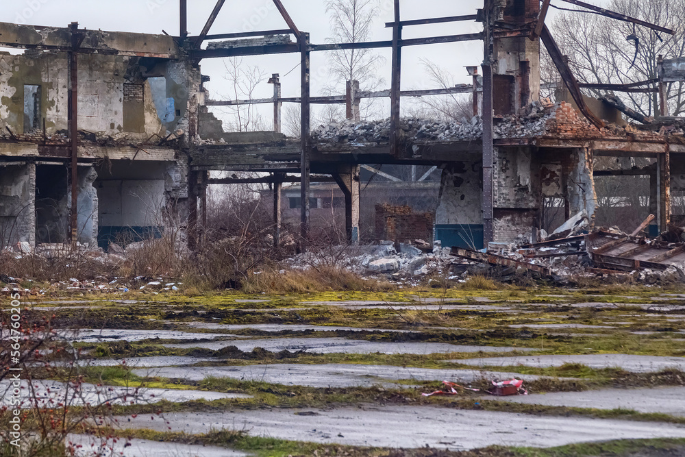 Abandoned German military airfield Neutief on the Vistula spit on the ...