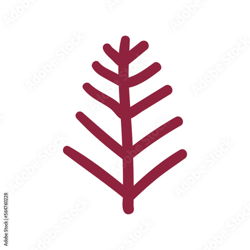 Christmas tree. Holiday boho modern shape of Christmas tree. Vector image for Christmas.