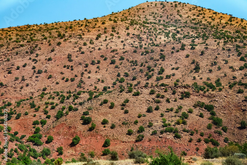 Desert landscapes of mountainous Morocco on a sunny day.