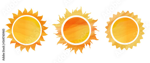 Yellow Sun Isolated White Background