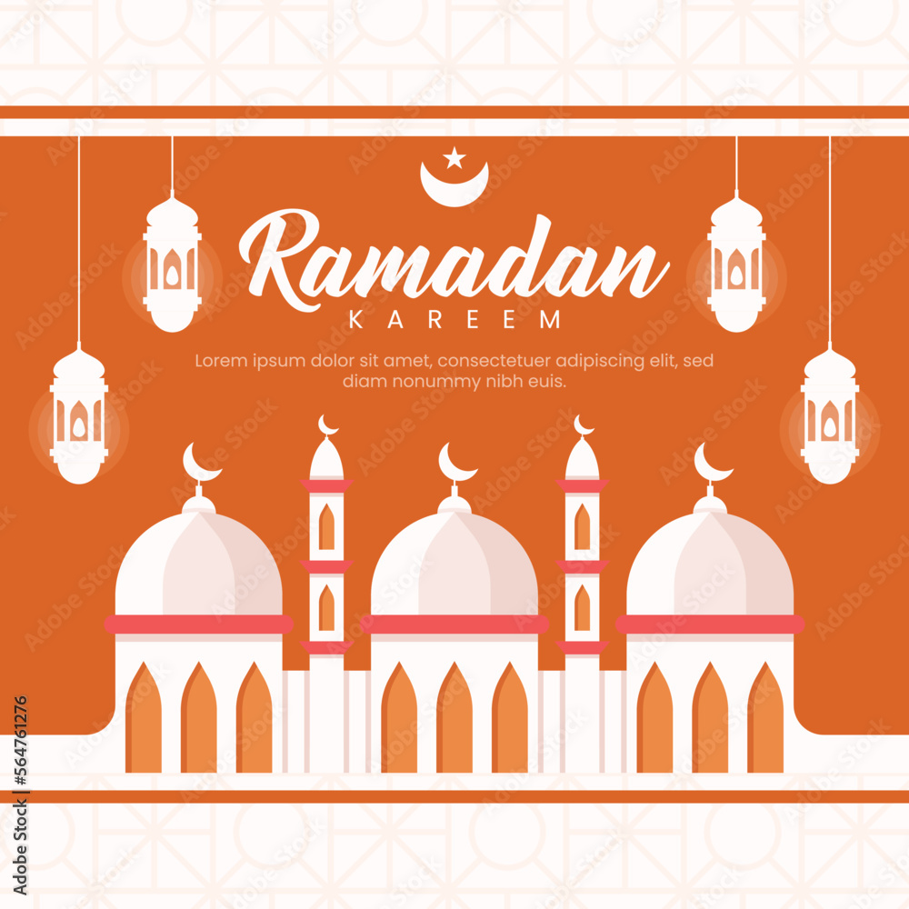 ramadan banner illustration in flat design