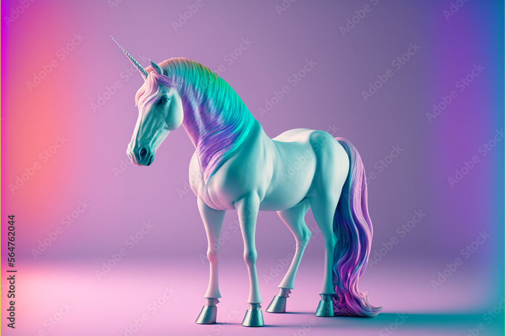 Unicorn, Rainbow, Generative AI, Illustration 