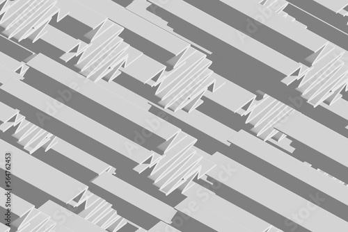 Grey Isometric Background Seamless Pattern  3D Illustration