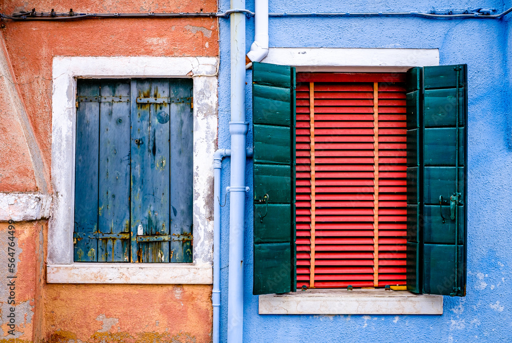 historic facade at the old town of burano