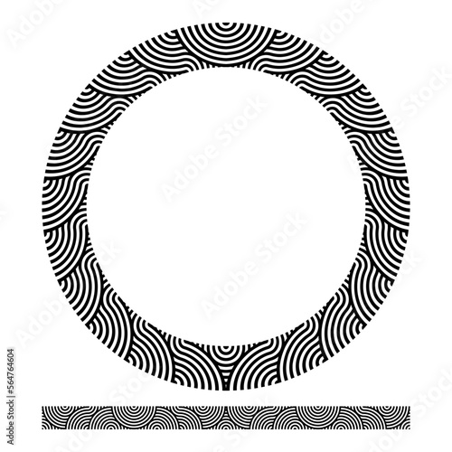 Wallpaper Mural Greek frame on white background.Greek frame on white background.Black and white swirl frame.Original decorative ornamental border frame.Seamless fancy floral border for textile design and fabrics.	
 Torontodigital.ca