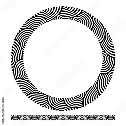 Greek frame on white background.Greek frame on white background.Black and white swirl frame.Original decorative ornamental border frame.Seamless fancy floral border for textile design and fabrics.	
