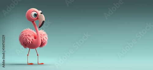 Cute Cartoon Flamingo Banne...