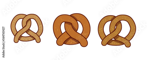 Pretzel fresh pastries. Rolled bread. German traditional bretzel or donut.