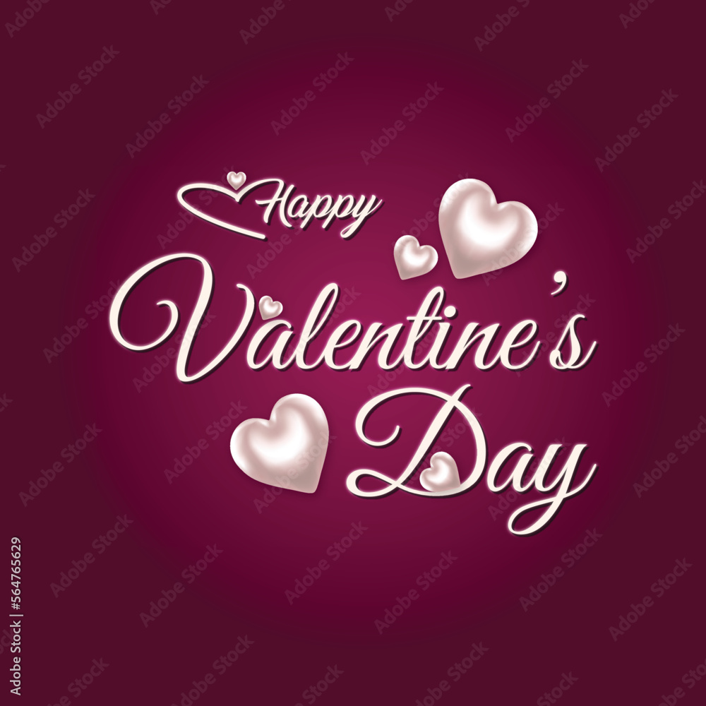 Happy valentine’s day celebration with hearts background template