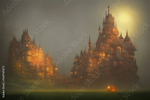 beautiful dark vintage abstract castle