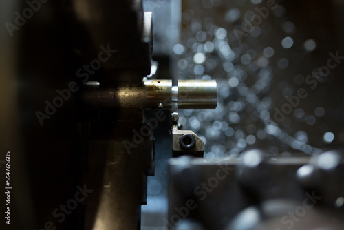 Parts processing work with a lathe photo