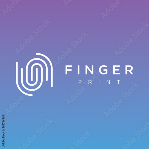 Modern human fingerprint vector logotype. Fingerprint for identity, business card, technology, digital.