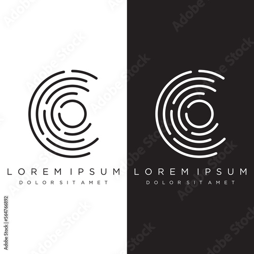 Modern human fingerprint vector logotype. Fingerprint for identity, business card, technology, digital.