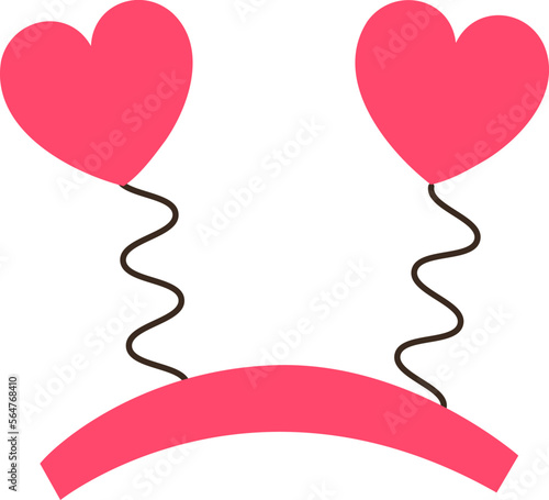 Cute headband with small hearts flat icon