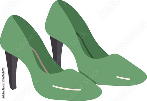 Trendy green heels flat icon Comfortable shoes