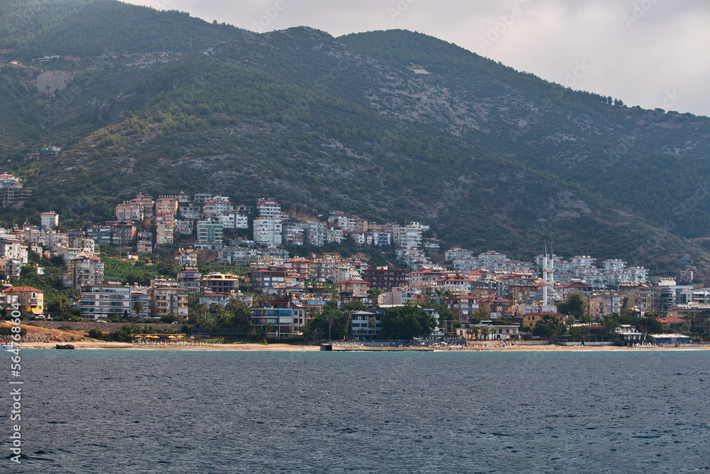Fototapeta premium View of the Antalya city surrounded by the golden beaches.