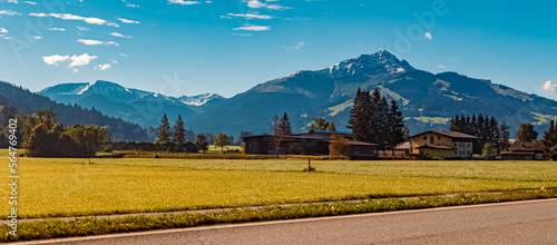 Beautiful alpine summer view with the famous Kitzbueheler Horn, Sankt Johann, Tyrol, Austria photo