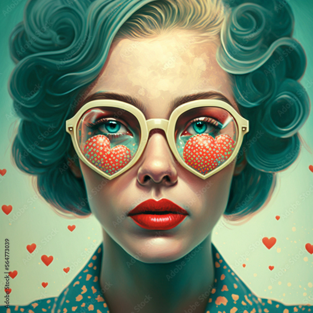 Hearts in a Portrait, AI, Generative, Generative AI Hearts in a Portrait, AI, Generative, Generative AI