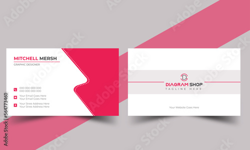 Double-sided creative business card vector design template.
