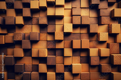 abstract wooden background of cubes