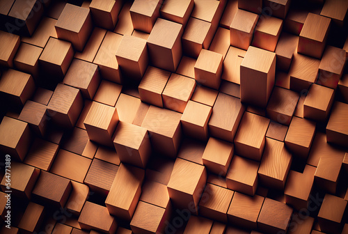 abstract background made of wooden cubes © tl6781