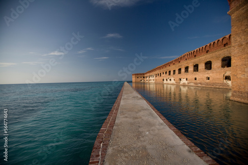 Wide-angle view of Fort Jefferson Fortress in the Dry Tortugas. photo