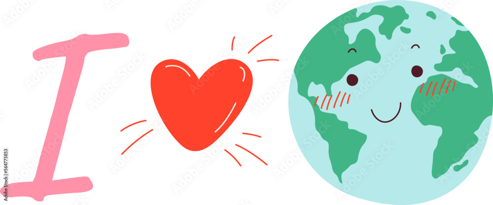 International earth day flat icon