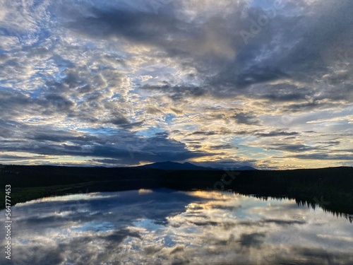 sunset over the lake