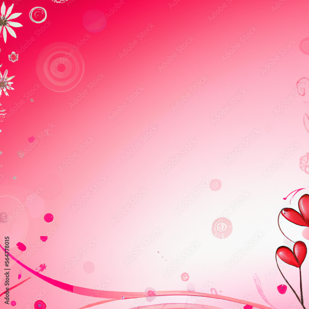 Valentine's Day Red, Pink and White Hearts and Flowers Backgrounds Generated by AI