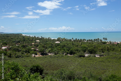 View of Trancoso Beach, in Porto Seguro, southern Bahia state, Brazil