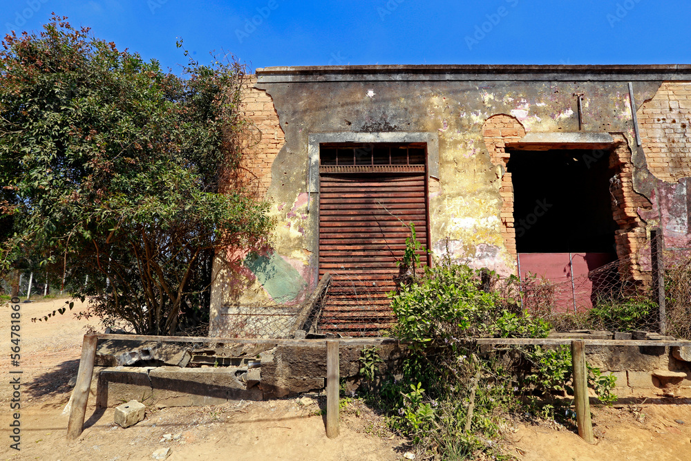 Ruins of abandoned shop. Countryside of Brazil