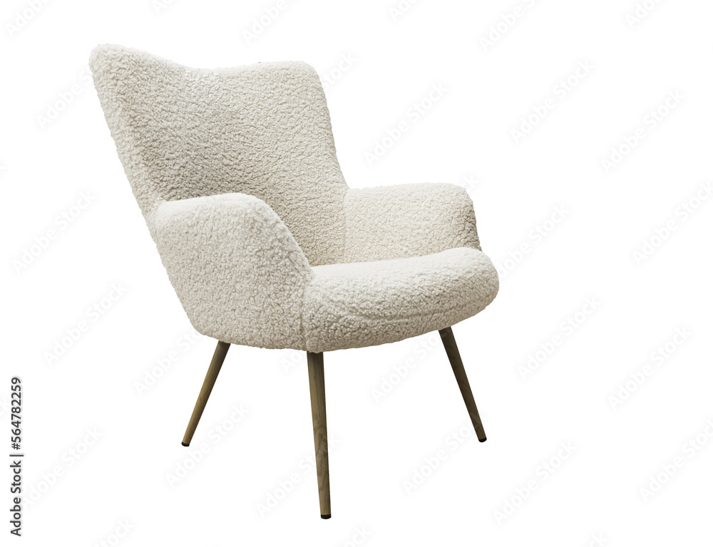White modern chair isolated on a transparent background - obrazy, fototapety, plakaty 