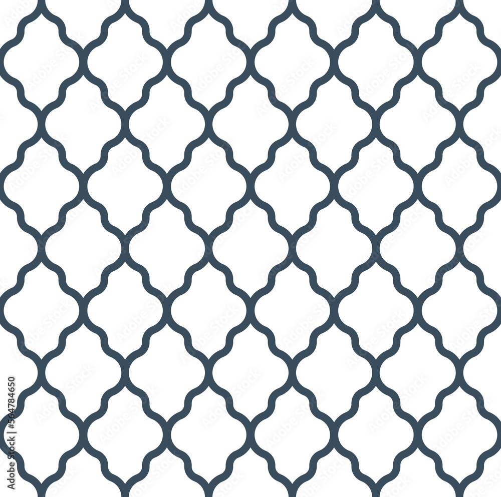 Naklejka premium Classic fabric seamless pattern. Quatrefoil geometric seamless pattern.